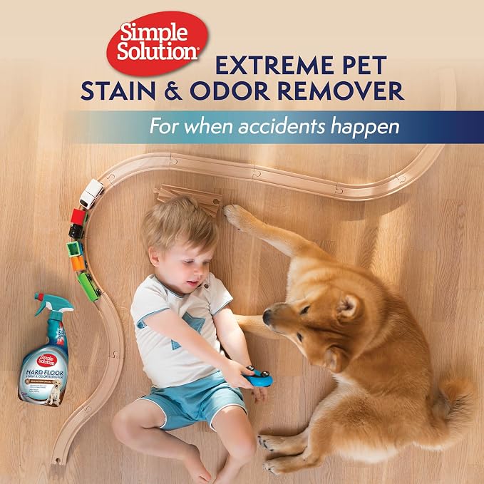 Simple Solution Hard Floor Dog Stain & Odor Remover, Gallon & 32oz Bundle | Dog Urine Enzyme Cleaner, Pet Floor Cleaner, Pet Cleaner Spray, Hardwood Floors, Dog Stain & Odor Remover, Pro-Bacteria