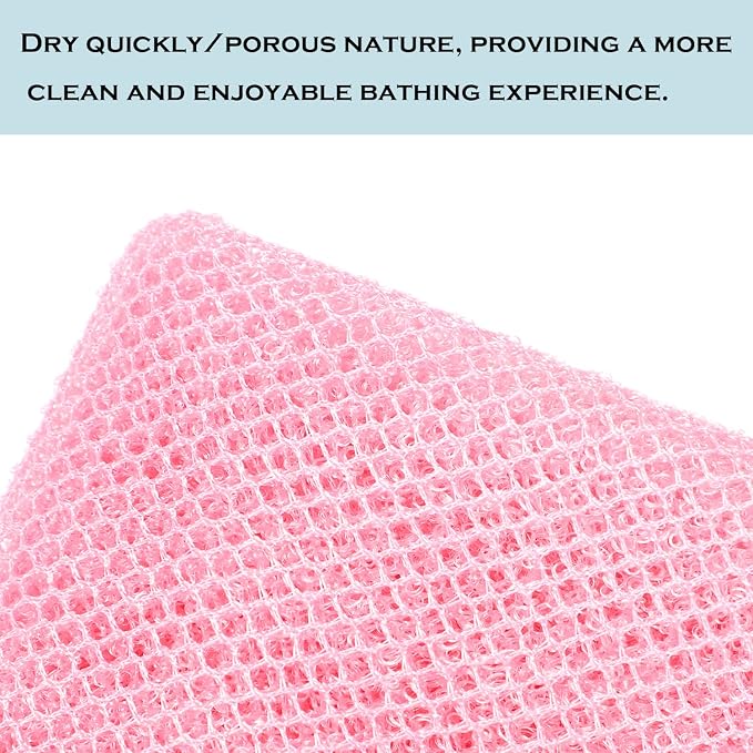 African Net Sponge Authentic,Exfoliating Body Shower Scrubber,3Pcs | Woven nylon africannet sponge,stretches up to 66in for full body & back washing removes dead skin,oil,For Women and Man