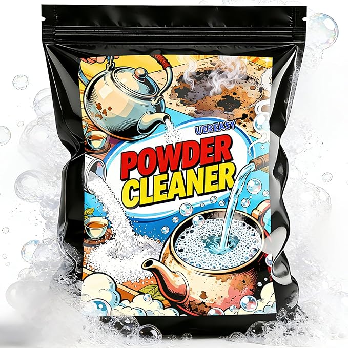 Cleaning Foam Powder, Tea & Coffee Stain Remover, 1Pack, 16 oz | Stain Remover Powder for Tea Pots, Coffee Mugs and Stainless Steel, Effectively Removes Stains, Restoring a New Luster