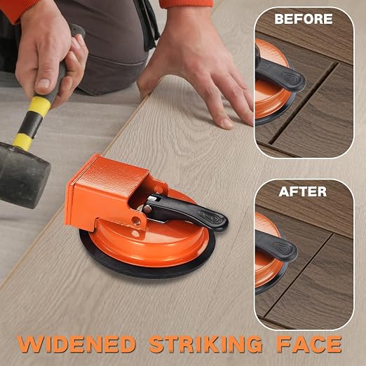 REXBETI Floor Gap Fixer Tool, Plank Gap Repair Kit, Heavy Duty Suction Cup | 90° widened striking, 10pcs sticky pads. Laminate Flooring Tool. Fixer Laminate/Vinyl Flooring/Hardwood/LVP
