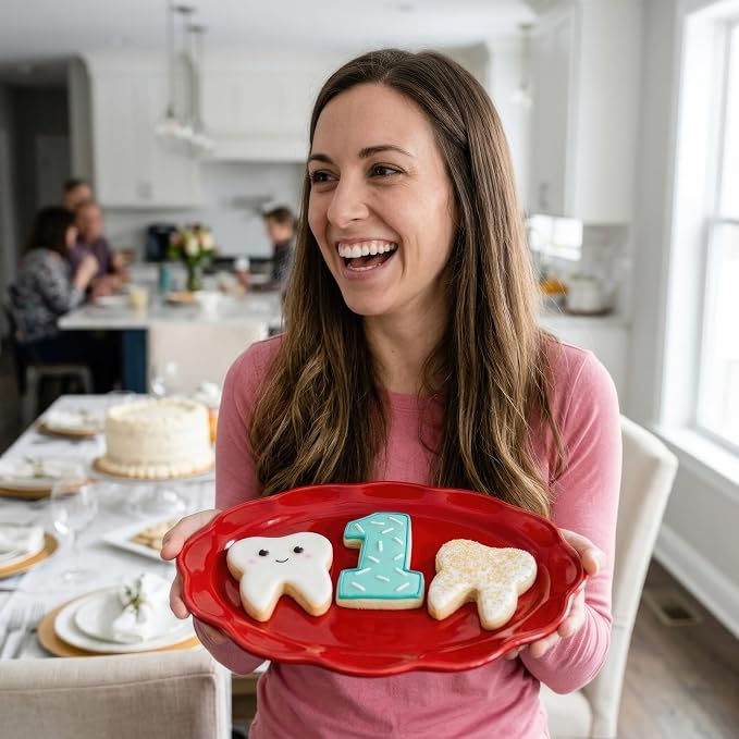 Ann Clark 2-Pc First Tooth Cookie Cutters Set (Tooth & Number 1), Made in USA