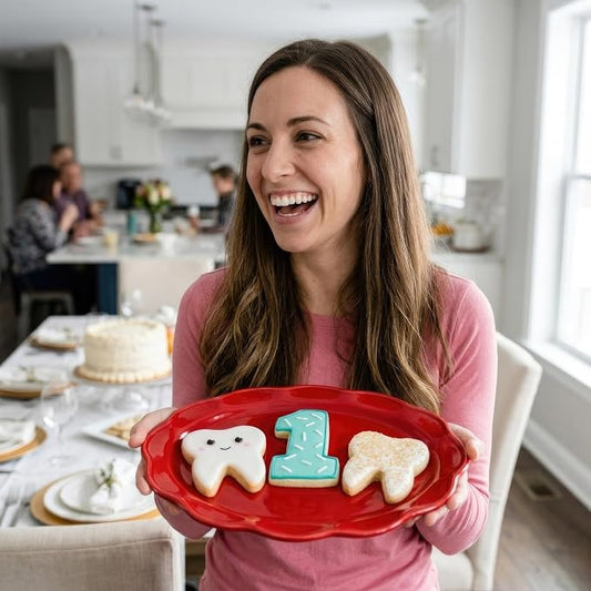 Ann Clark 2-Pc First Tooth Cookie Cutters Set (Tooth & Number 1), Made in USA