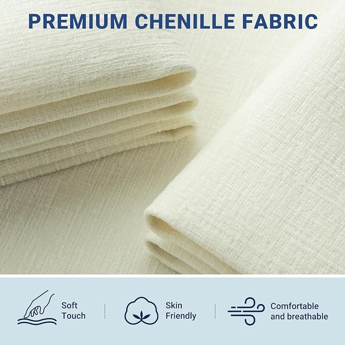 Allewie Queen Size Chenille Lift Up Hydraulic Storage Bed Frame Cream White | Chenille Fabric Upholstered, Modern Wingback Headboard, Hydraulic Support Storage, No Box Spring Needed