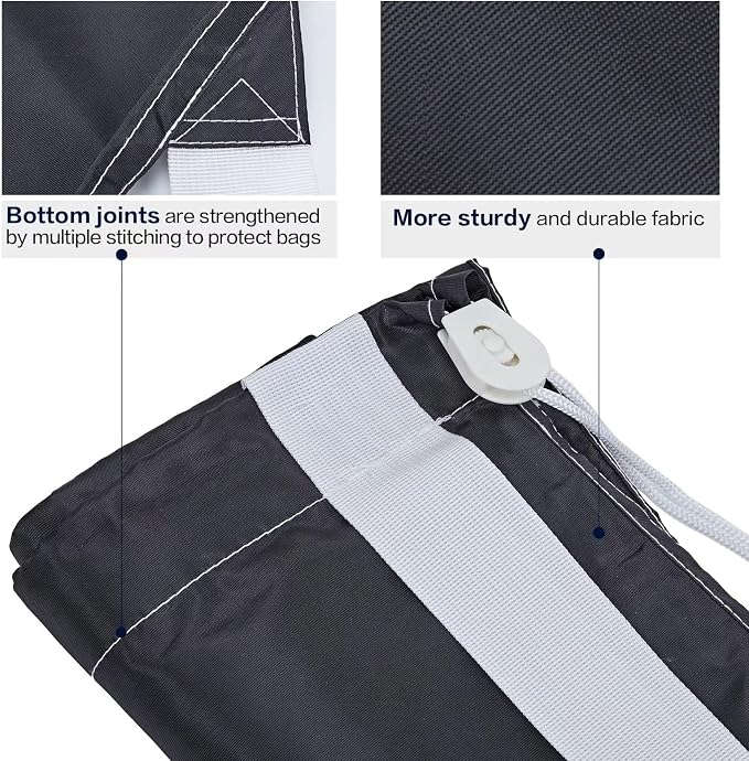 HOMEST 2 Pack XL Nylon Laundry Bag with Strap, Large Dirty Clothes Organizer, Easy Fit a Laundry Hamper or Basket, Can Carry Up to 4 Loads of Laundry, Black and Sky Blue | Heavy-duty nylon material supports bulky garments and daily transport between ba...