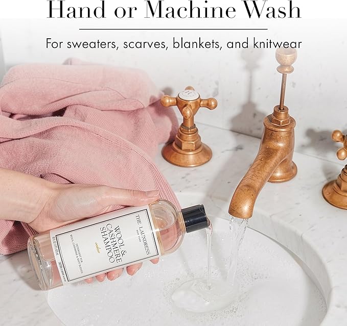 The Laundress Wool & Cashmere Shampoo, 31 Loads, Concentrated Luxury Liquid Laundry Detergent, Cedar Scent, Cold-Water Hand or Machine Wool Wash for Delicate Merino, Mohair & Knit Blends, Pack of 2