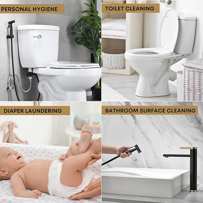 Purrfectzone Bidet, Stainless Steel Jet Spray for Toilet, Wall-Mounted - Matte Black
