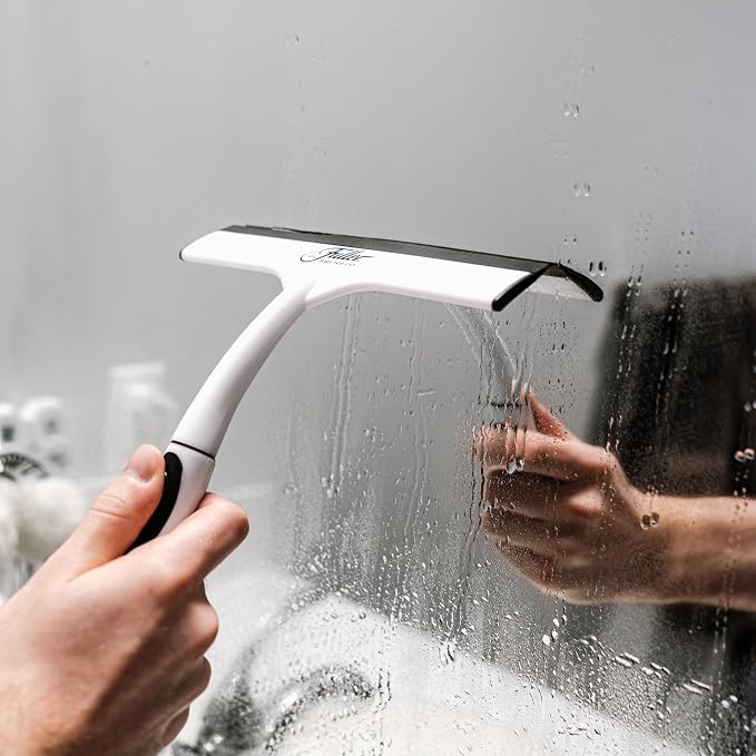 Fuller Brush Easy Grip Handheld Squeegee, Pack of 4 | For Shower Walls, Doors, Tub Surfaces, Windows, Mirrors & Vehicle Windshields, ThermoPlastic Rubber Blade
