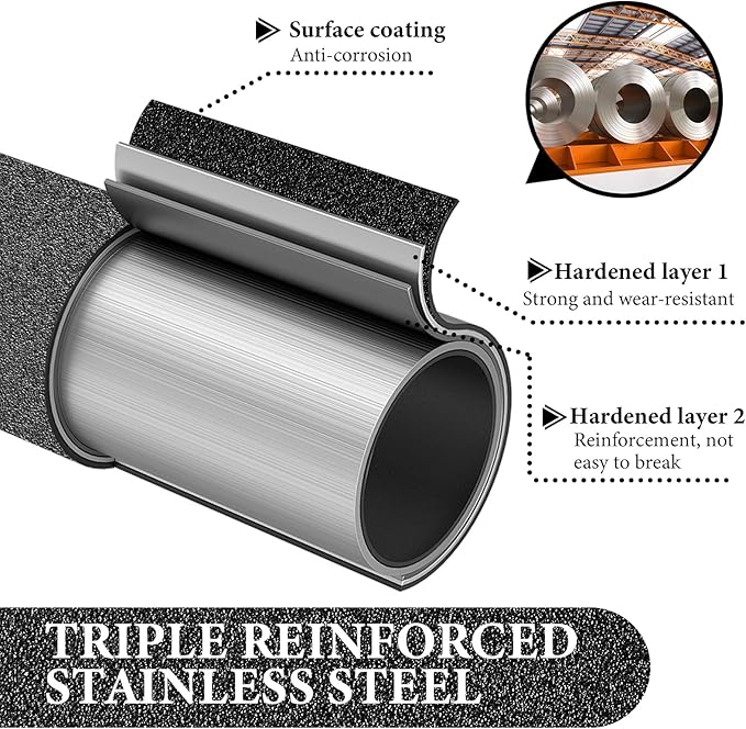 Floor Scraper Long Handle Heavy Duty, 31-61“ Long Handle Blade Scraper Tool with 10PCS Extra Blades 4 Inch stainless steel efficiently and quickly kitchen stickers windows cleaning. (61 inch)