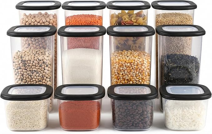 Airtight Storage Containers with Lids, Set of 12 Storage Containers, Kitchen Storage Boxes, Food Storage Containers, BPA-Free