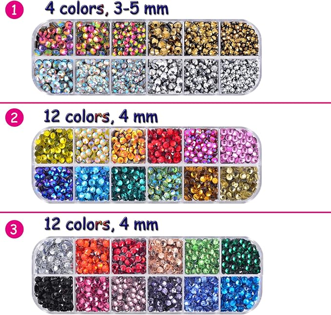 Epesl Bedazzler Kit with Rhinestones, Hot Fixed Gems Craft Applicator - Diamond Painting Pen, Wax Pencil, Tweezers, Tray, Cleaning Brush, Picker Rhinestones Crystals for DIY Clothes Shoes