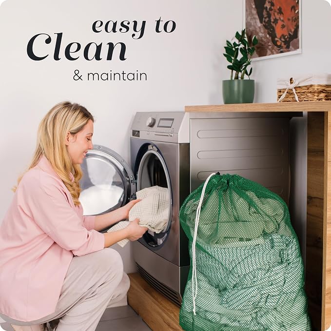 Handy Laundry Mesh XL Laundry Bags - Durable, Machine Washable with Secure Drawstring Closure - Perfect for College Dorms, Laundromats, Apartments (Green, Large 24" x 36") | XL 24x36 Mesh Laundry Bag, Secure Drawstring, Heavy Duty, Machine Washable, fo...