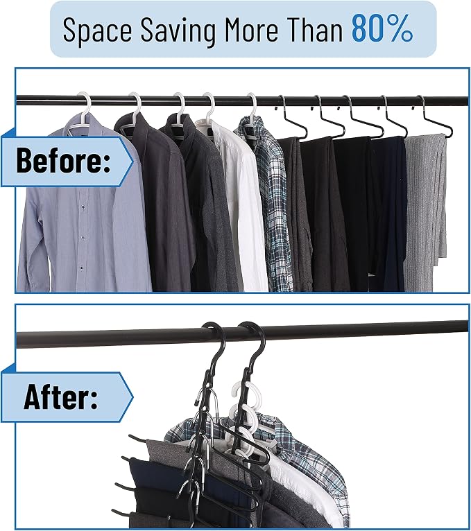 Mr. Pen- Space Saving Hangers, 8 pcs, 360° Rotating Hooks (Pack of 48)