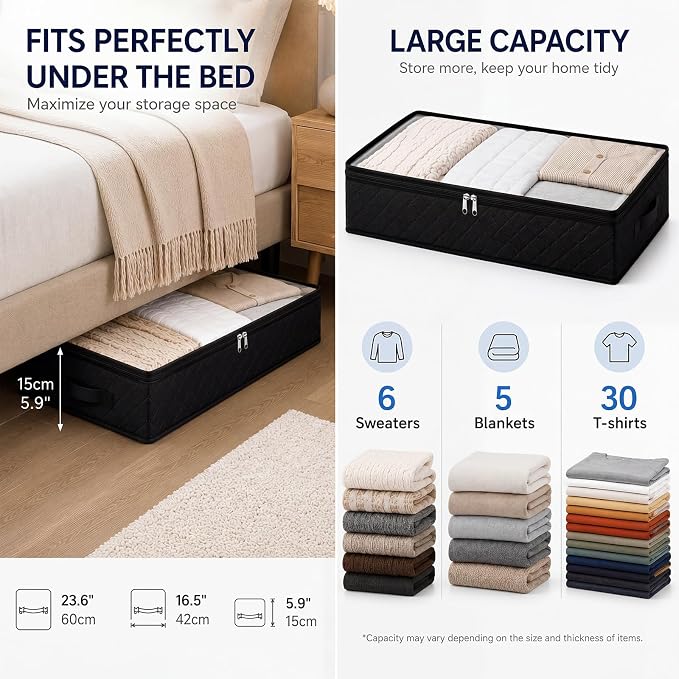 Under Bed Storage Bags 4 Pack Underbed Containers for Clothing