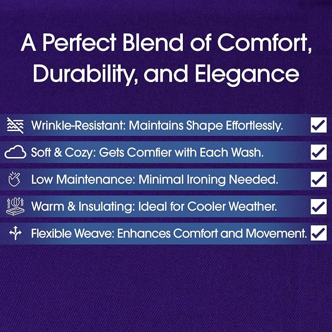 Pico Textiles 4 Yard Bolt Purple Poly Cotton Twill Fabric | 60" Wide, 65% Polyester / 35% Cotton, Medium Weight, Perfect for Pants, Jackets, Skirts and Work Uniforms, Sold by the Yard