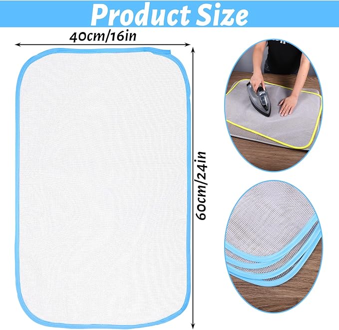 4 Pack Pressing Cloth for Ironing, Ironing Cloths to Protect Clothes Pressings Cloth, Durable Iron Clothes Protector for Ironings, Polyester Mesh Iron Pressing Mat for Easy Irons Sewing