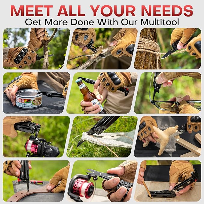 WETOLS Multitool with Pocket Knife, Stainless Steel Needle Nose Pliers | 27-in-1 Multi Tool with Screwdrivers, Self-locking EDC Gear with Sheath, Ideal for Survival, Outdoor, Camping