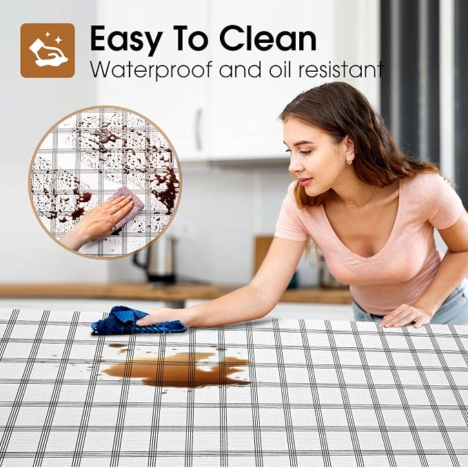 Beautysaid Shelf and Drawer Liner for Kitchen Cabinet Non Adhesive Non Slip | Shelf Paper Waterproof Washable Thickened for Dresser Pantry Shelve Bathroom Protector Liner(Plaid, 18 in x 30 FT)