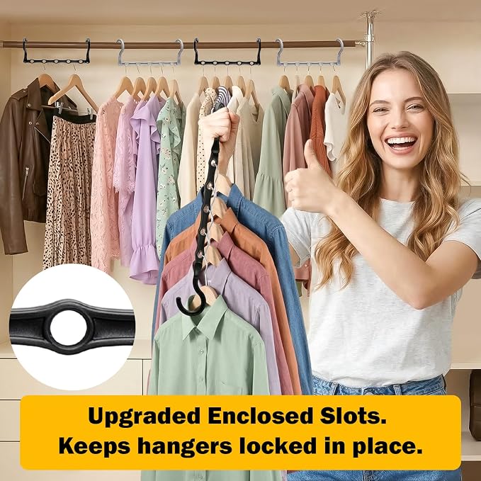 12 Pack College Dorm Room Essentials for Girls Guys, Closet Organizers | Closet Organizers and Storag, Stronger Space Saving Hangers Clothes Hanger, 5 Holes, Magic Home Organization