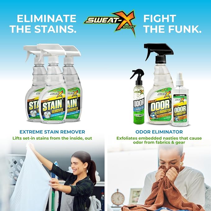 SWEATX Odor Eliminator Spray for Shoes and Clothes, Victory Scent, 8 fl oz | No Wash Multipurpose Deodorizer for Stinky Shoes, Gym Bags and Sports Equipment, Concentrated Non Toxic Formula