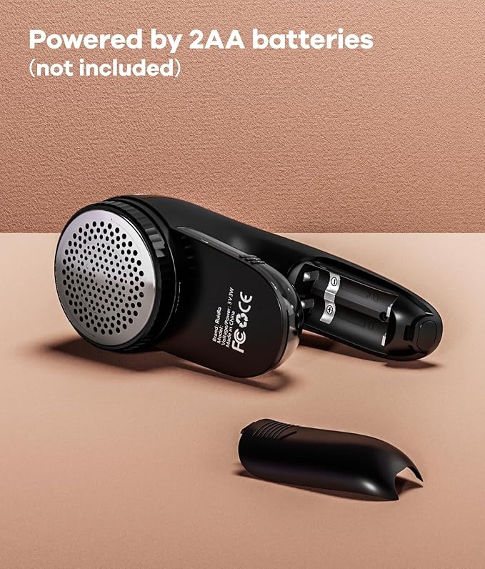 Ruidla Lint Remover, Fabric Shaver for Clothes and Furniture | Sweater Shaver with 6-Leaf Blades & Safety Lock, Lint Shaver Fabric Shaver 4 Times Efficiency to Remove Pilling(Black)