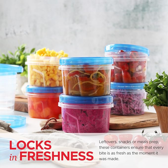 Tafura Twist Top Soup Storage Containers with Lids [16 Oz - 10 Pack] Reusable Freezer Containers for Food with Screw On Lids, 16 Ounce Food Storage Container with Cover, Leakproof, BPA Free
