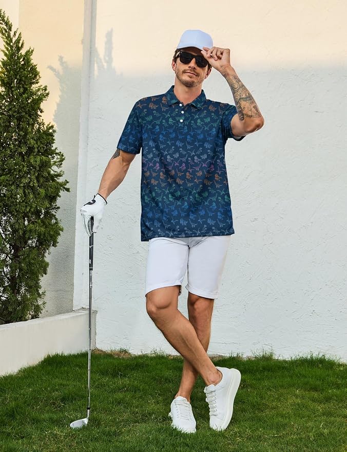 Polo Shirts for Men Moisture Wicking Mens Polo Shirts Patriotic Shirts for Men