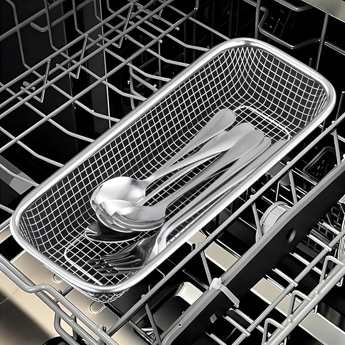 Utensil Drying Rack, 3 Pack Stainless Steel Utensils Holder Dishwasher Silverware Basket, Compact Dish Drainer for Kitchen Countertop, Chopsticks Spoons, Forks, Knifes Organizer