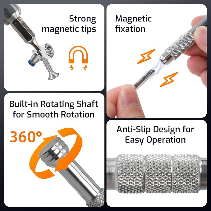 Screwdriver & Screw Repair Kit for Ray-Ban Meta & Oakley Meta Smart Glasses | Portable Magnetic Glass Temple Repair Tool Set for Ray-Ban Meta Gen 2/1, Meta Blayzer/Scriber Optics Gen 2 & Oakley Meta HSTN