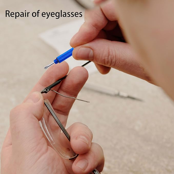 4 Pcs Mini Eyeglass Screwdriver, 4 in 1 Watches Precision Screwdriver Kit, Eyeglass Repair Set, Sunglass Watch Toy Repair with Keychain, Stainless Steel Alloy Watchmaker Tool(4 colors)