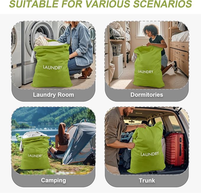 WiseBoy Travel Laundry Bag Dirty Clothes Organizer, Extra Large Laundry Bag | Oversized Laundry Bag, Zippered Nylon Wet Dry Storage Bag for College Dorm, Camping, Caravan, Foldable, Washable, 120L