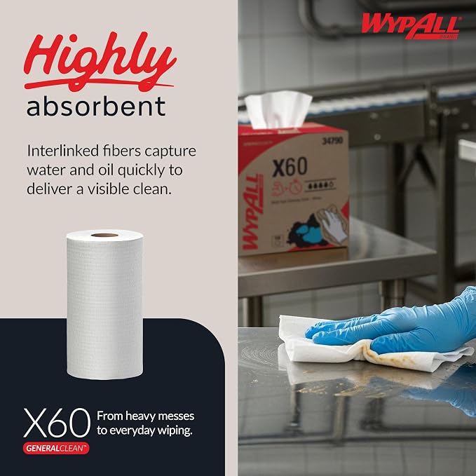 WypAll GeneralClean X60 Multi-Task Cleaning Cloths, 12 x 130 Towels (35401)