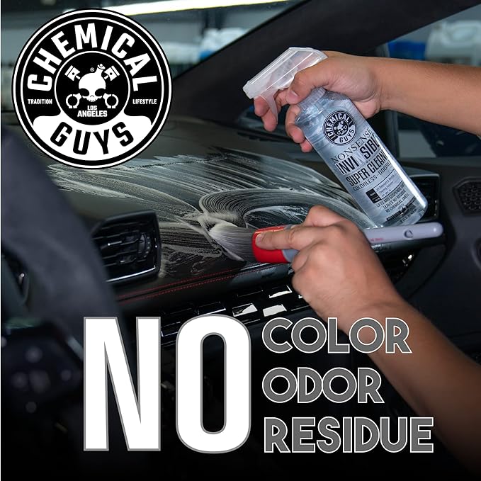 Chemical Guys, Nonsense Colorless & Odorless All-Surface Cleaner, 2-Pack | Colorless, odorless, residue-free cleaner lifts dirt from vinyl, rubber, plastic, carpet and upholstery.