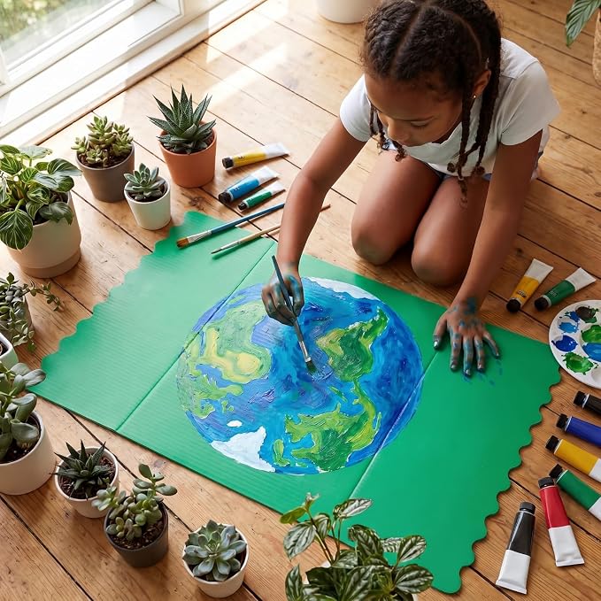 Mooliwe 4 Pack 26" X 17" Trifold Poster Board Tri Fold Poster Boards Foldable Corrugated Business Presentation Display Paper Boards for Science Fair Events, School Projects, Exhibitions