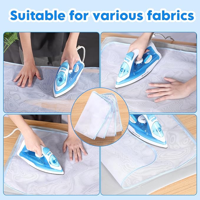 Ironing Protecting Pad - Protective Scorch Mesh 23"x15" 2Pack - Heat-Resistant, Non-Slip Silicone Backing, Fits Countertops & Small Surfaces