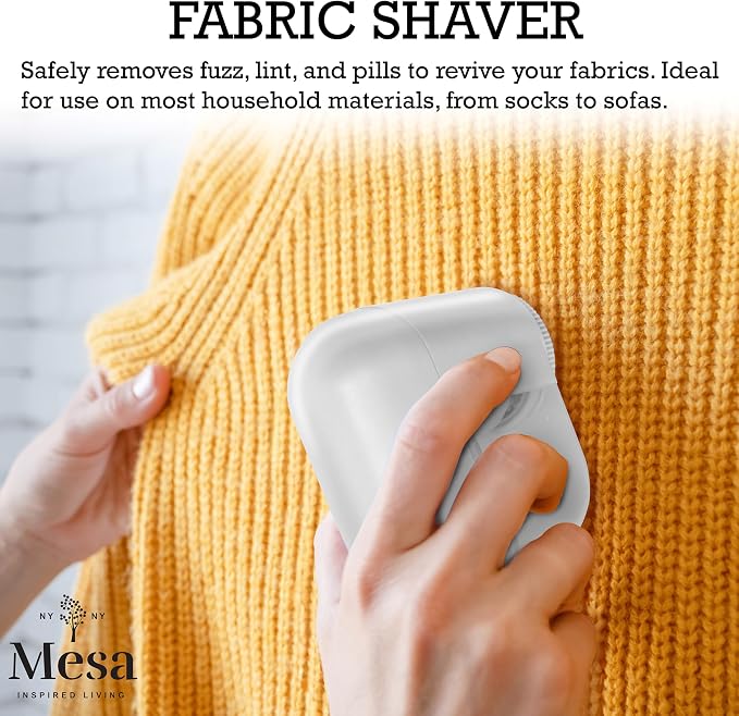 Inspired Living Fabric Care Kit – 3-Piece Fabric & Garment Care Set with Handheld Steamer, Lint Roller & Fabric Shaver – Portable Wrinkle Remover & Clothes Defuzzer
