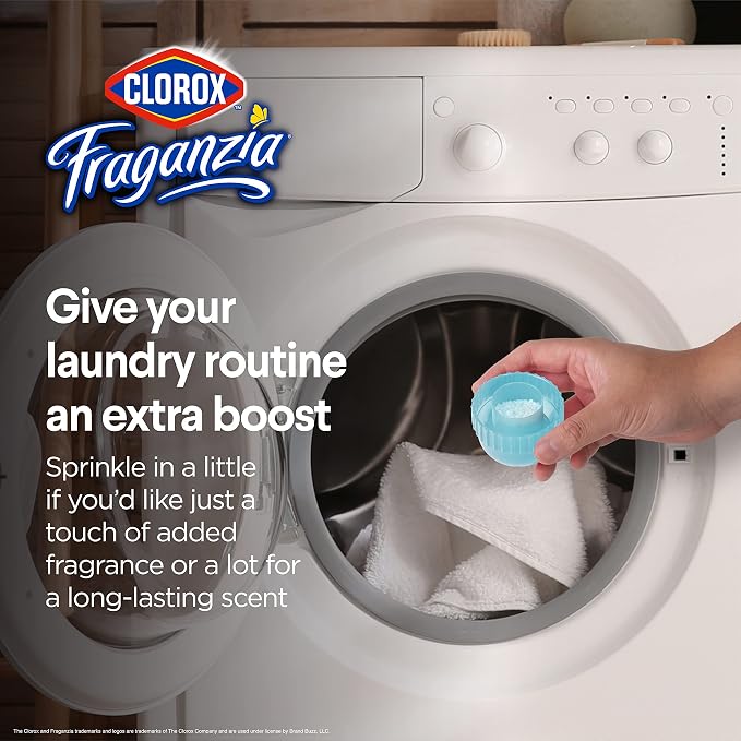 Clorox Fraganzia In-Wash Scent Booster Crystals, Ocean, 2x18 Oz | HE-compatible fragrance beads safe for all fabrics and colors; boosts freshness on clothes and linens