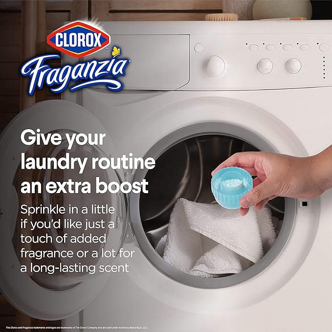 Clorox Fraganzia In-Wash Laundry Scent Booster Crystals, Ocean Scent Fragrance Beads for Clothes and Linens, Safe for All Fabrics and Colors, HE Compatible, 18 Oz (Pack of 4)
