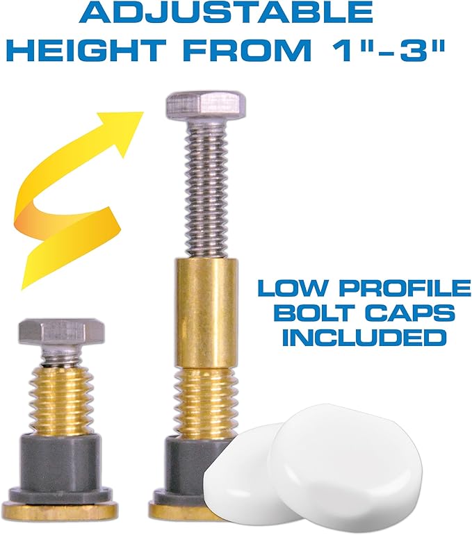 Danco Zero Cut Toilet Mounting Bolts, Adjustable Installation Screws, (10770)