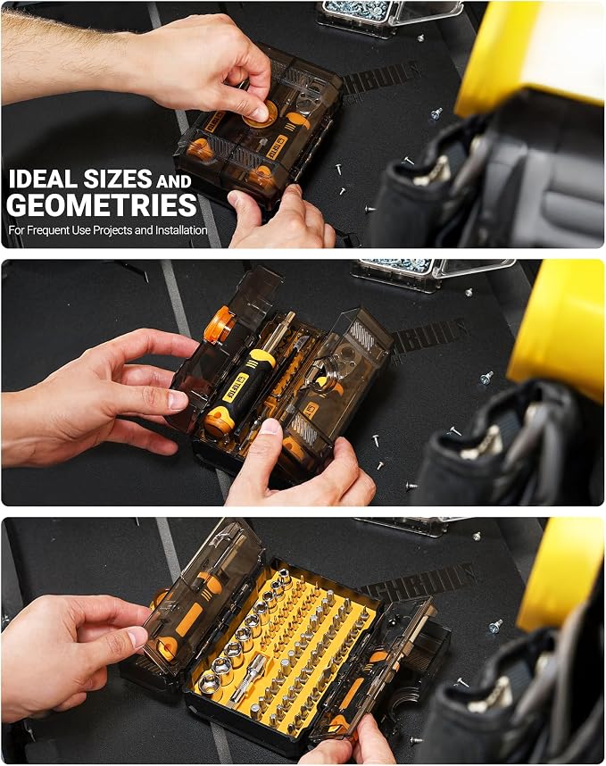 TGFTGF 78 PCS Screwdriver Mini Ratchet Socket Wrench Set SAE 5/32”-1/2” | 70PCS Screw Driver Bit & Mini Ratcheting Wrench Socket Set, for Auto Repair, Motorcycle, Bicycle, Household, Electronics, DIY