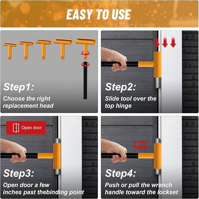 Upgraded Hinge Gap Adjusting Wrench for Residential and Commercial, Door Hinge Adjustment Tool for Door Quick and Efficient Solutions, User-Friendly Adjustments Tools (Yellow)