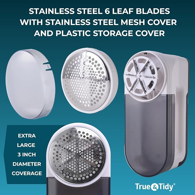True & Tidy XL Rechargeable Fabric Shaver & Lint Remover w/Built-in Light