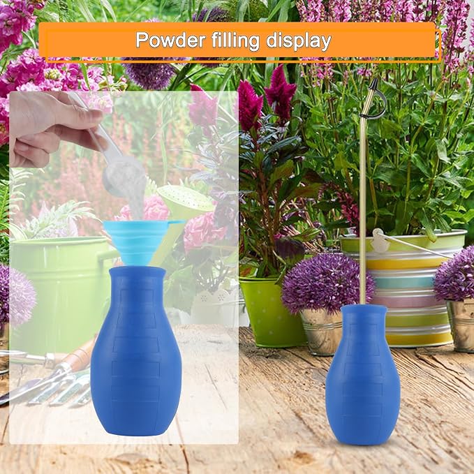 Diatomaceous Earth Duster, Powder Sprayer, (2pack) Garden Duster Applicator Dispenser with Long Plastic Tube for Organic Gardening Agricultural Supplies for Diatomaceous Earth Powder（Blue）