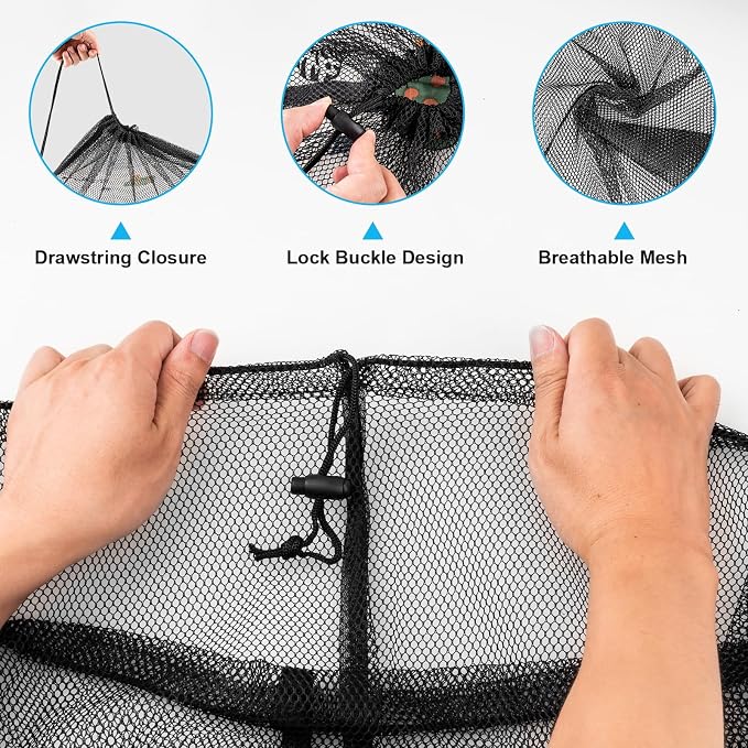 Large Mesh Laundry Bags: 2 Pack 24" x 36" Heavy Duty | Soft Breathable, Machine Washable, For College Dorm, Travel Family Use, Black