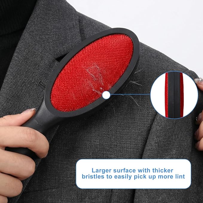 2 pcs Dual-Sided Lint Brush for Clothes - Reusable Pet Hair Remover for Fabric Carpet Furniture