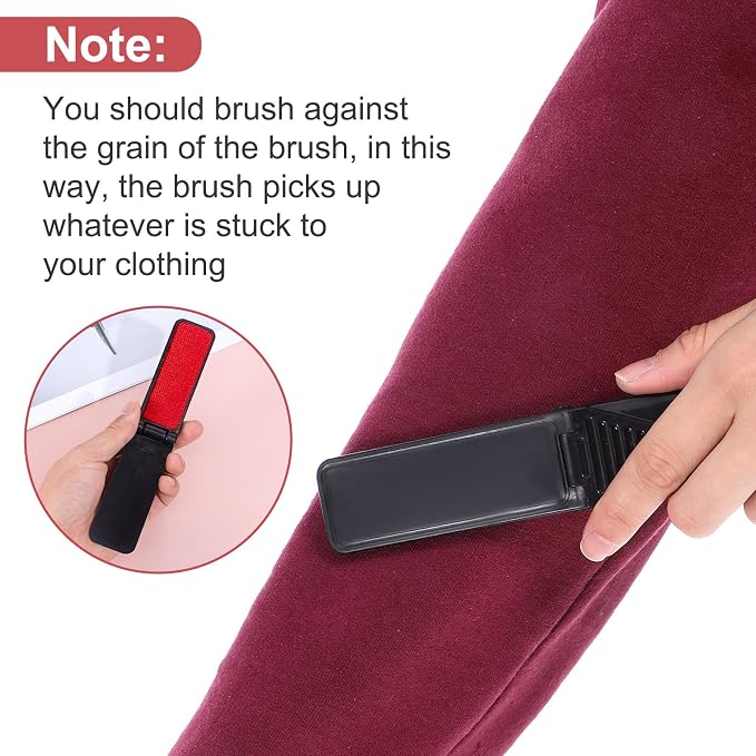 4 Pack Foldable Travel Lint Brush, Reusable Lint Brushes for Clothes | Portable Lint Roller Sticky Surface Mini Travel Lints Remover Fuzz Remover for Furniture Couch Sofa Pet Hair Black
