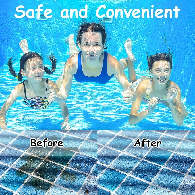 Geiserailie 1 Piece Pool Pumice Stone with Handle Erase Rust Stain Spot Remover Pool Tile Calcium Cleaning Tools Pumice Sticks Stone for Concrete Plaster Pool Spa Toilet Bowl Ring Calcium Tub