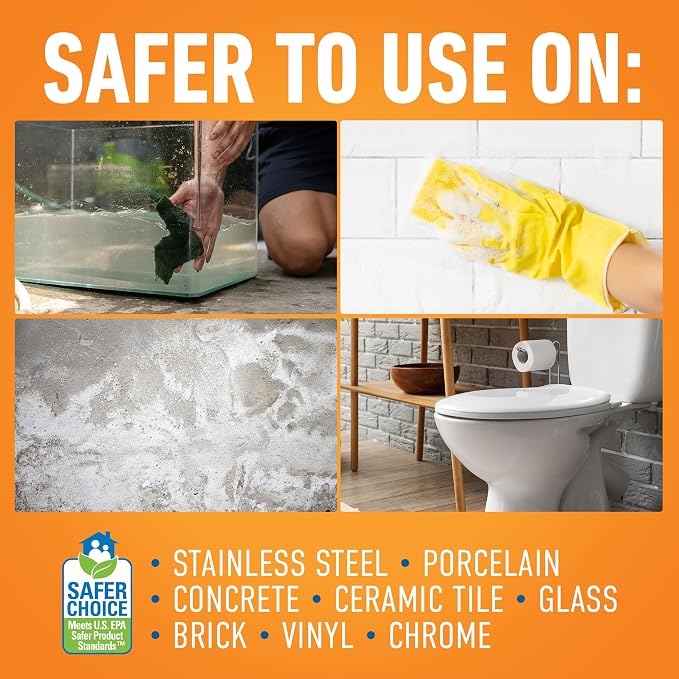 CLR Brands Calcium, Lime and Rust Remover with Cling, 22 oz. Spray Bottle | Adheres to Hard-to-Reach Surfaces, Blasts Calcium, Dissolves Lime Deposits, Zaps Stubborn Rust Stains and Hard Water Deposits