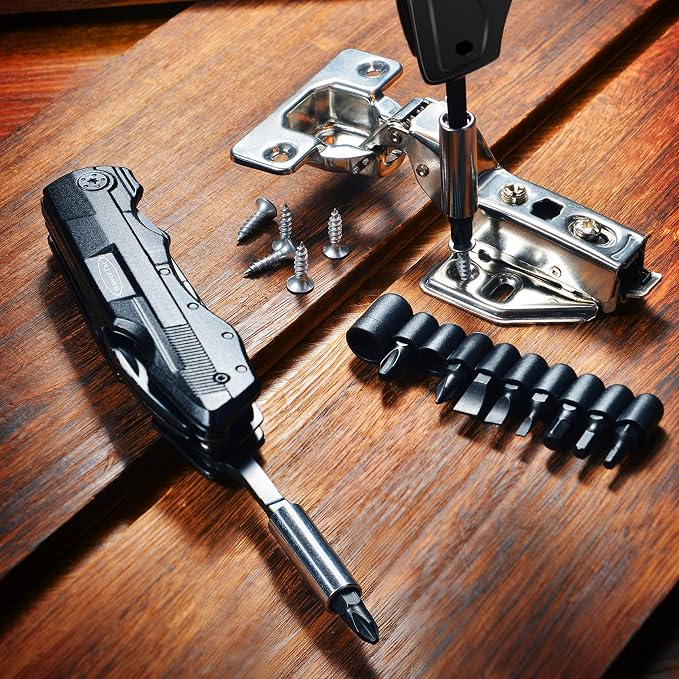 Multitool Knife – 15-in-1 Pocket Knife with Wire Strippers, Wire Cutter, 9 Screwdrivers, Bottle Opener – Perfect Gifts for Men, Dad – Camping Gear for Christmas, Father’s Day, Birthdays