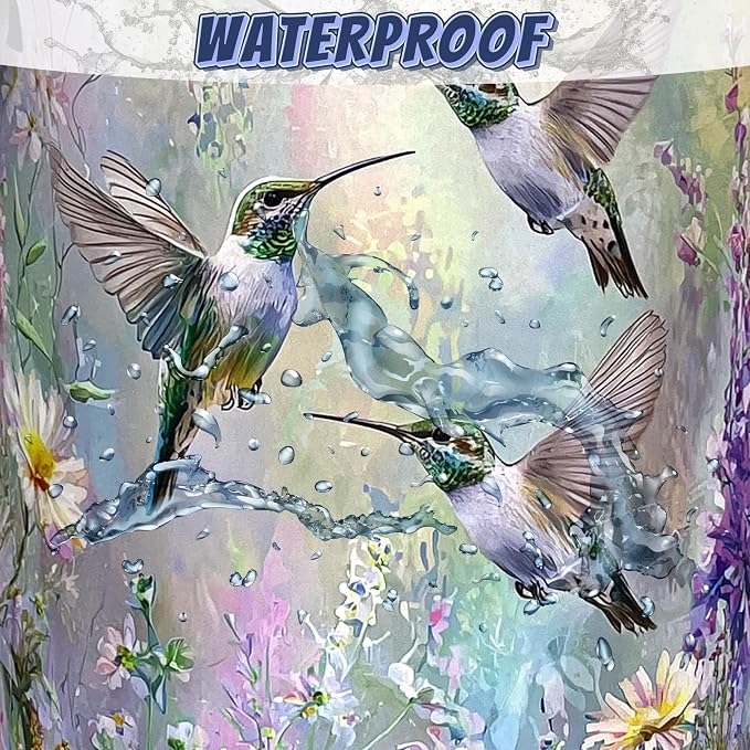 Beautiful Hummingbird Laundry Basket Oxford Cloth Hamper 18.9"x16.5" | Colorful Flower Laundry Hamper With Handle Foldable Portable Clothes Storage Laundry Bag For Laundry Room/Bedroom/Bathrooms
