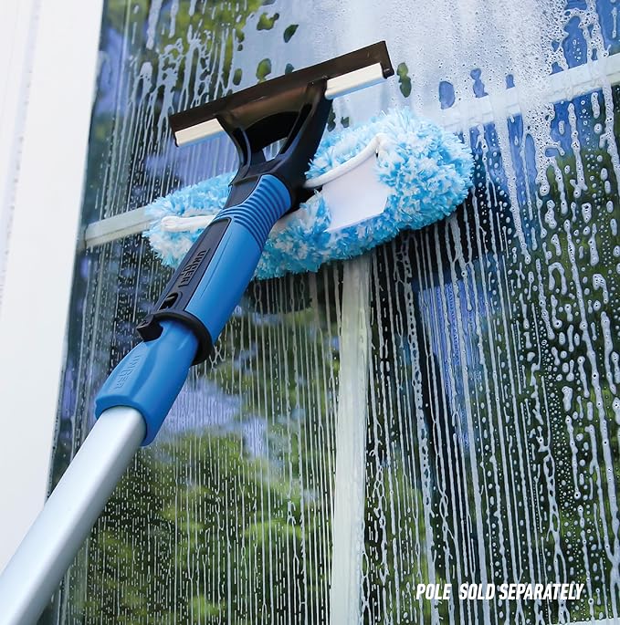 Unger Professional Connect and Clean 2-in-1 Squeegee and Scrubber, 6” Window Cleaning Tool, Commercial & Residential Use, Washer Cleaner Supplies to Remove Excess Water & Dry (Pack of 6)